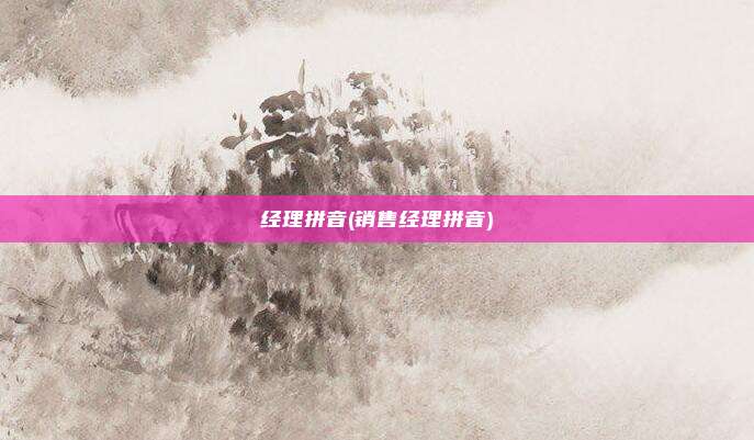 经理拼音(销售经理拼音)
