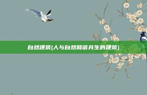 自然建筑(人与自然和谐共生的建筑)