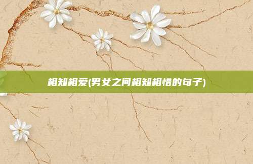 相知相爱(男女之间相知相惜的句子)