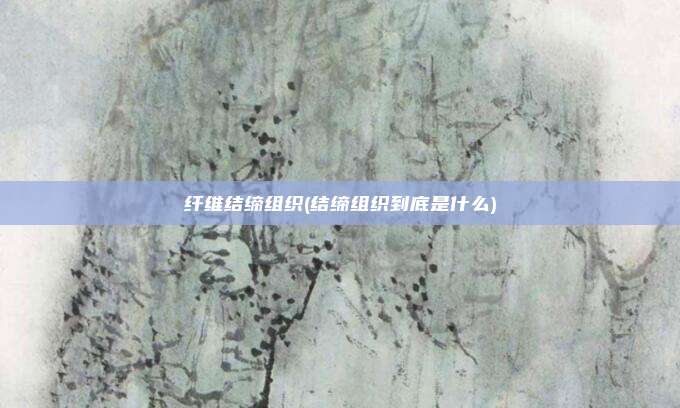 纤维结缔组织(结缔组织到底是什么)