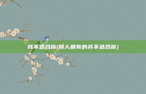 我不适合你(别人拥有的并不适合你)