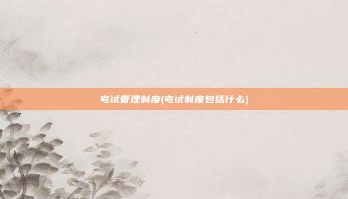 考试管理制度(考试制度包括什么)