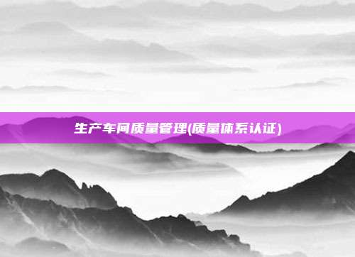 生产车间质量管理(质量体系认证)