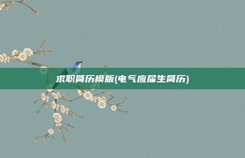 求职简历模版(电气应届生简历)
