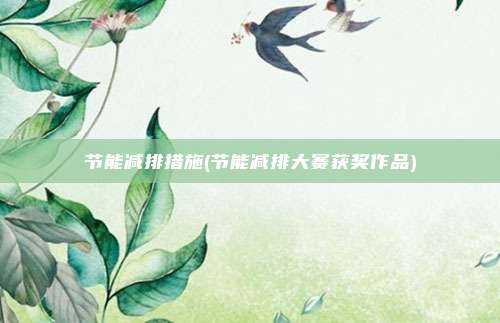 节能减排措施(节能减排大赛获奖作品)