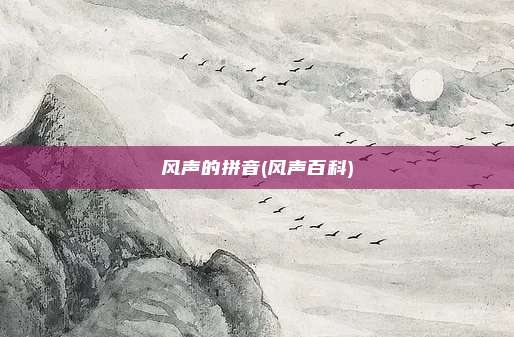 风声的拼音(风声百科)