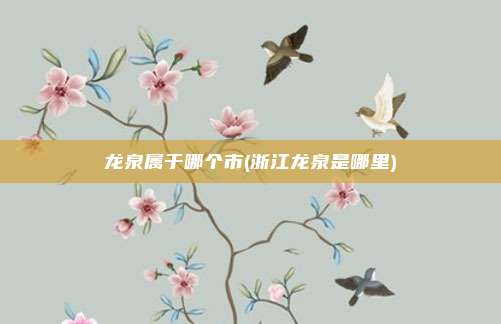 龙泉属于哪个市(浙江龙泉是哪里)