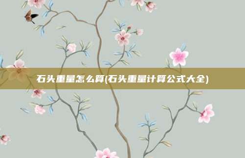 石头重量怎么算(石头重量计算公式大全)