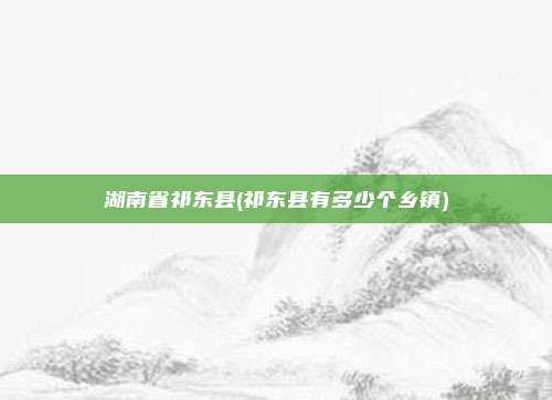 湖南省祁东县(祁东县有多少个乡镇)