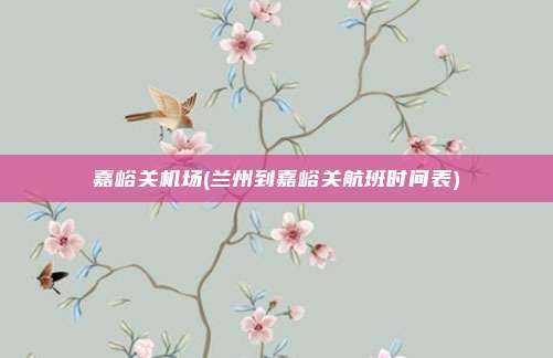 嘉峪关机场(兰州到嘉峪关航班时间表)