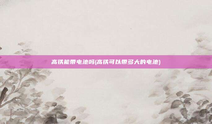 高铁能带电池吗(高铁可以带多大的电池)