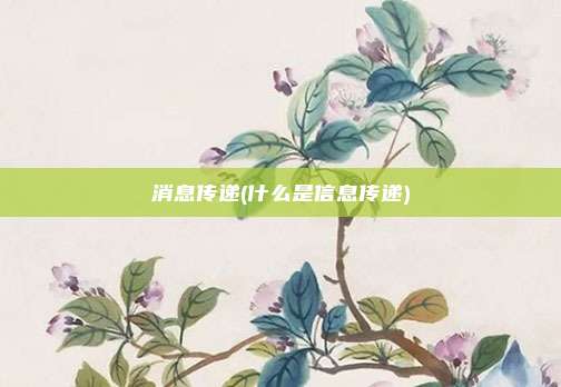 消息传递(什么是信息传递)