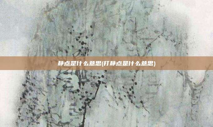 静点是什么意思(打静点是什么意思)