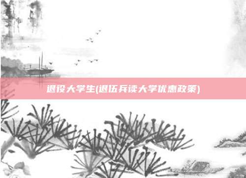 退役大学生(退伍兵读大学优惠政策)