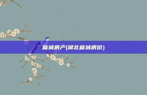 麻城房产(湖北麻城房价)