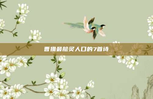曹操最脍炙人口的7首诗