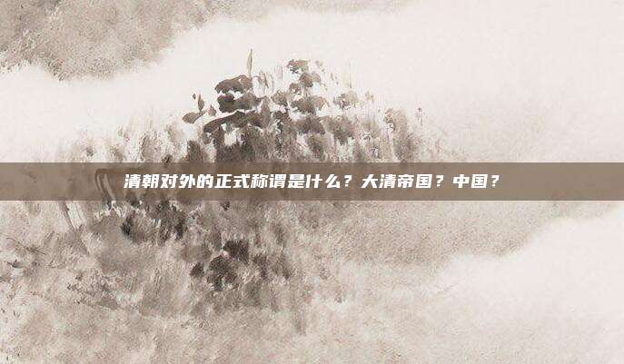 清朝对外的正式称谓是什么？大清帝国？中国？