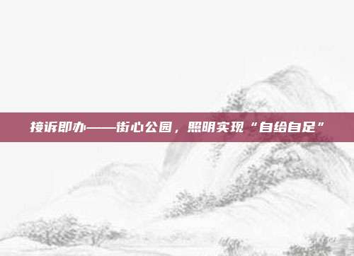 接诉即办——街心公园，照明实现“自给自足”