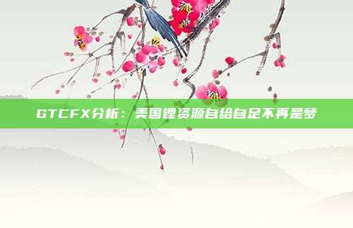 GTCFX分析：美国锂资源自给自足不再是梦