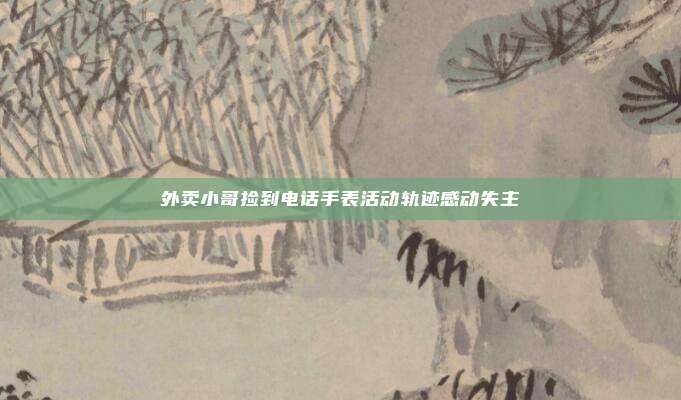 外卖小哥捡到电话手表活动轨迹感动失主
