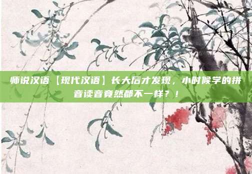 师说汉语【现代汉语】长大后才发现，小时候学的拼音读音竟然都不一样？！