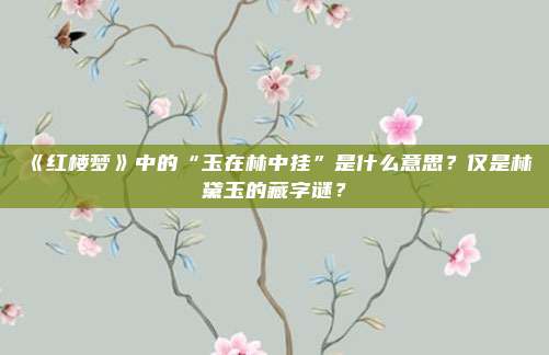 《红楼梦》中的“玉在林中挂”是什么意思？仅是林黛玉的藏字谜？