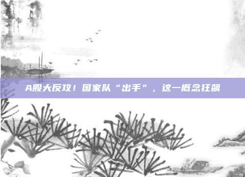 A股大反攻！国家队“出手”，这一概念狂飙