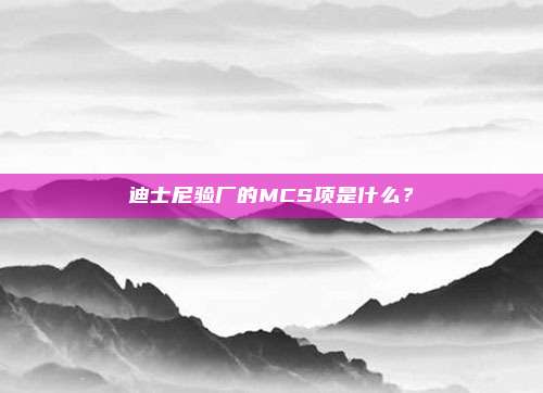 迪士尼验厂的MCS项是什么？