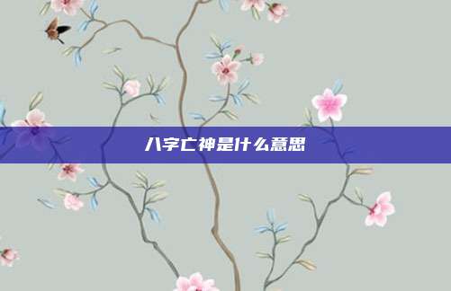 八字亡神是什么意思