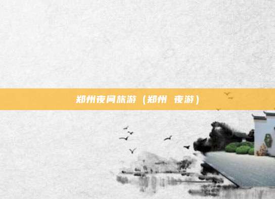 郑州夜间旅游(郑州 夜游)