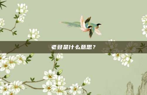 老登是什么意思？