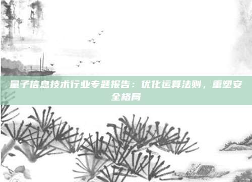 量子信息技术行业专题报告：优化运算法则，重塑安全格局