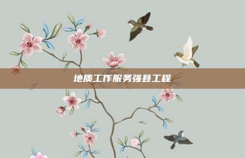 地质工作服务强县工程