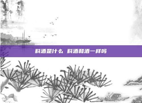 料酒是什么 料酒和酒一样吗