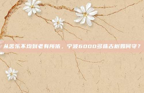 从苦乐不均到老有所依，宁波6000多株古树如何守？