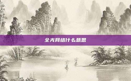 全光网络什么意思