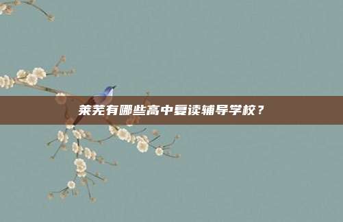 莱芜有哪些高中复读辅导学校？