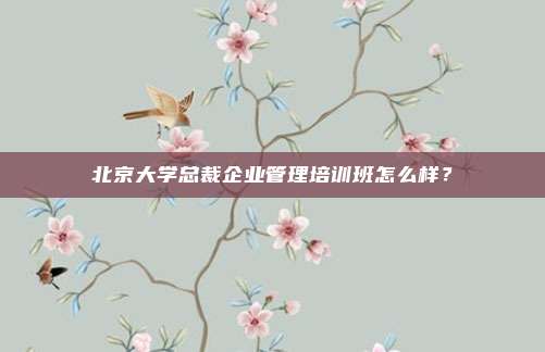 北京大学总裁企业管理培训班怎么样？