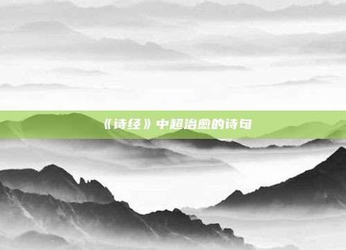 《诗经》中超治愈的诗句