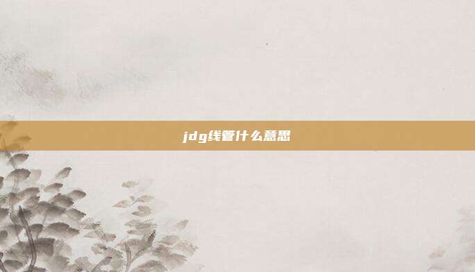 jdg线管什么意思