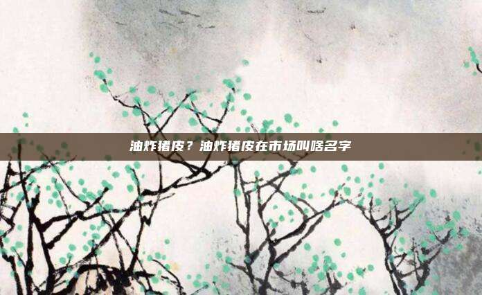 油炸猪皮?油炸猪皮在市场叫啥名字