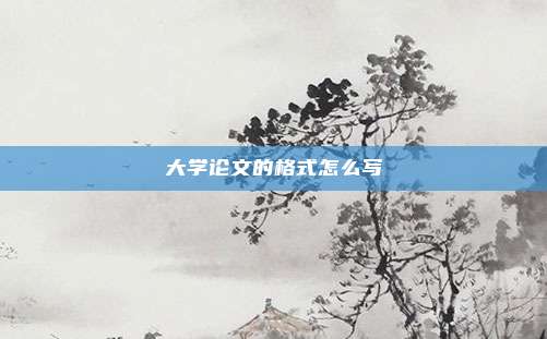 大学论文的格式怎么写