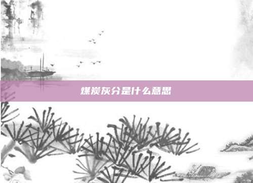 煤炭灰分是什么意思