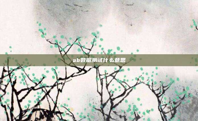 ab数据测试什么意思