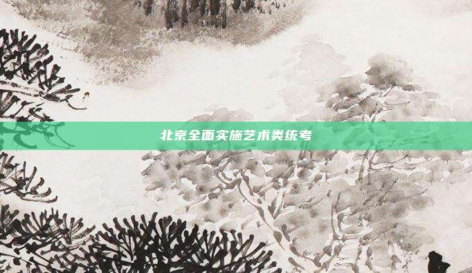 北京全面实施艺术类统考