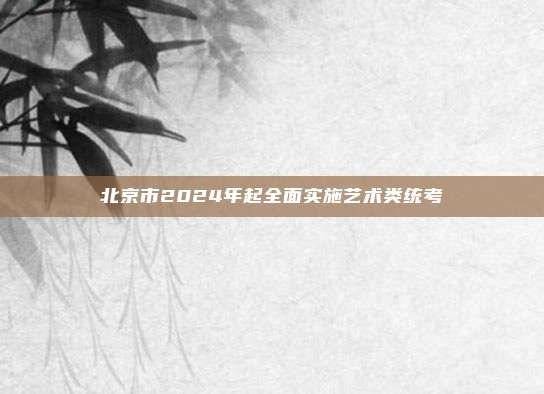 北京市2024年起全面实施艺术类统考