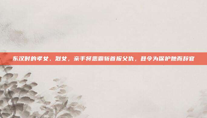 东汉时的孝女、烈女，亲手将恶霸斩首报父仇，县令为保护她而辞官