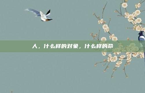 人，什么样的对象，什么样的命