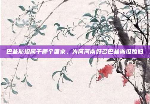 巴基斯坦属于哪个国家，为何河南好多巴基斯坦媳妇