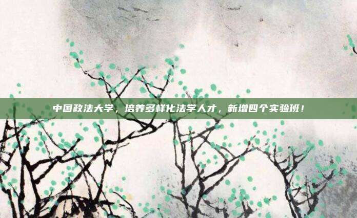 中国政法大学，培养多样化法学人才，新增四个实验班！